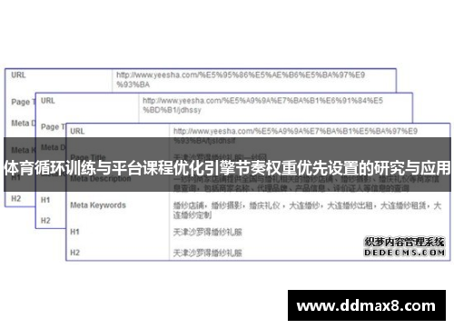 体育循环训练与平台课程优化引擎节奏权重优先设置的研究与应用